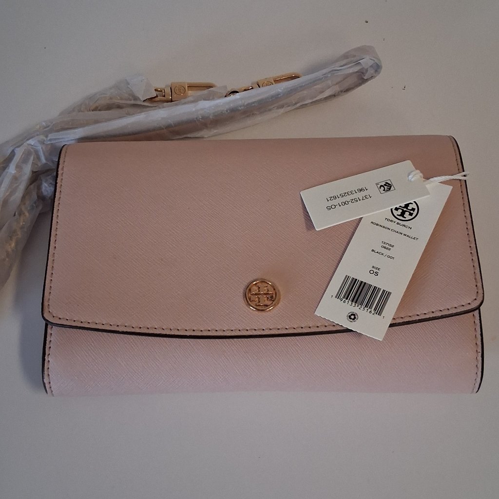 Tory Burch Robinson Chain Wallet Shell Pink | Nwt Store Display